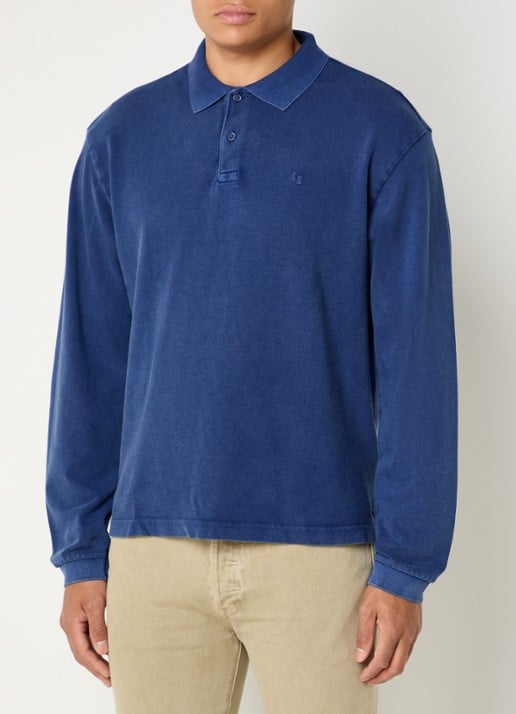 Levi's Finn polo met logoborduring - detail blauw