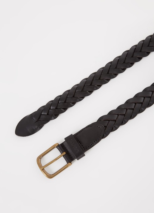 Levi's Gevlochten riem van leer - detail 2 zwart