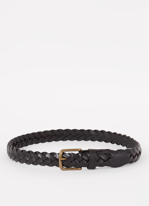 Levi's Gevlochten riem van leer - voorkant 4 zwart