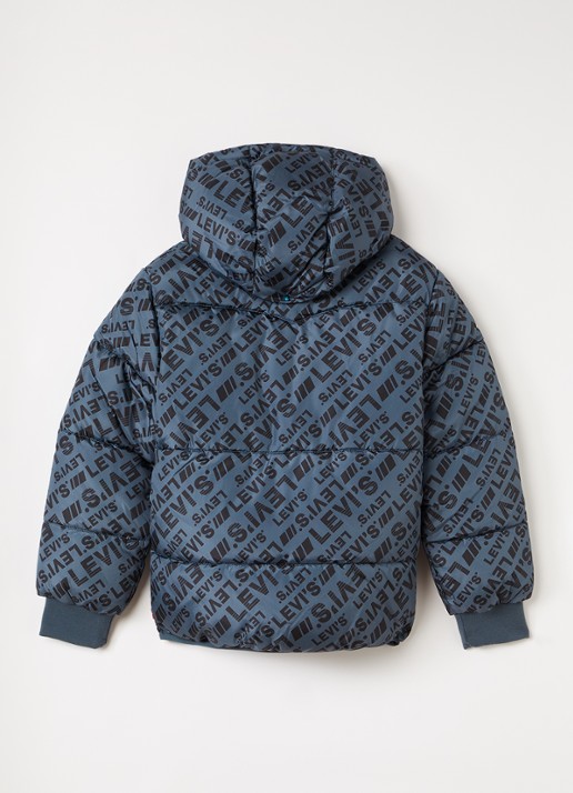 Levi's Gewatteerd jack met logoprint - achterkant 3 antraciet