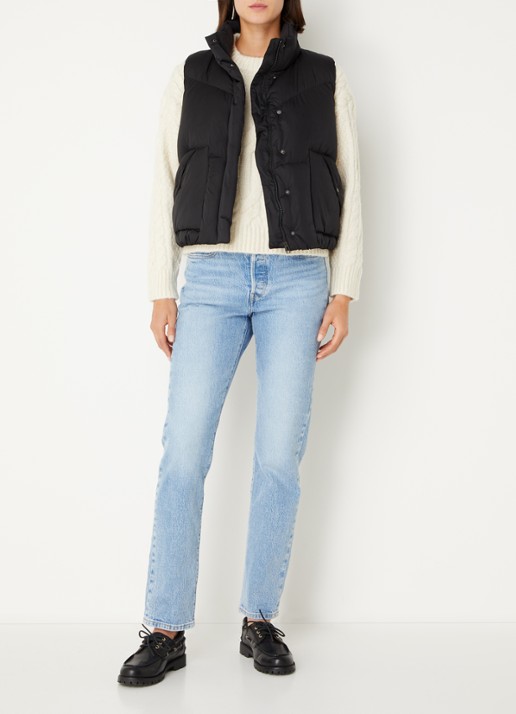 Levi's Gewatteerde bodywarmer met donsvulling - voorkant 2 zwart
