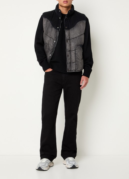 Levi's Gewatteerde bodywarmer met donsvulling - voorkant 3 zwart