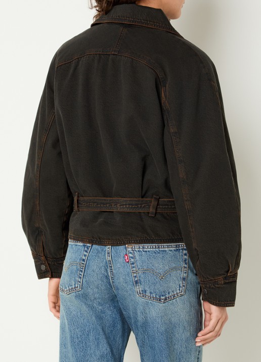 Levi's Gewatteerde spijkerjas met ceintuur - achterkant 4 donkerbruin