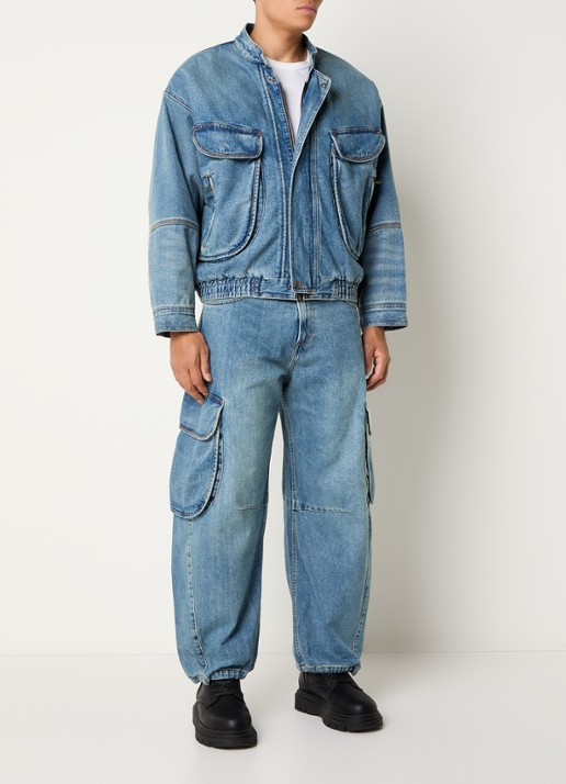 Levi's Gewatteerde spijkerjas met ritszakken - voorkant 2 indigo