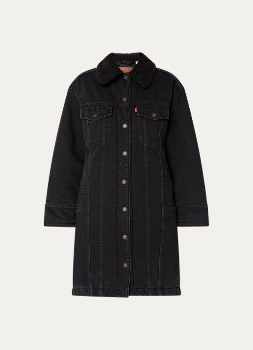 Levi's Gewatteerde spijkerjas met steekzakken - voorkant 3 zwart