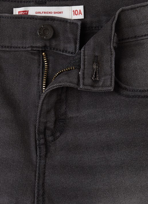 Levi's Girlfriend loose fit korte broek van denim met steekzakken - detail 3 antraciet