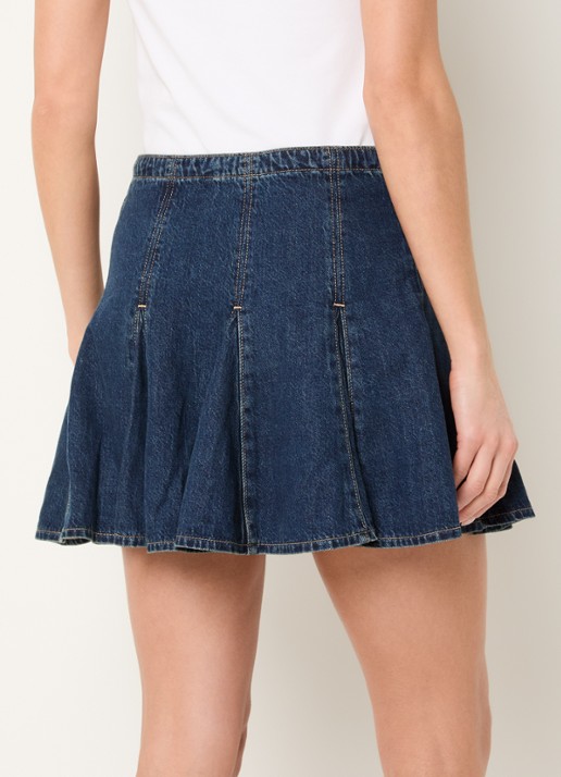 Levi's Godet mini spijkerrok met plooien - achterkant indigo