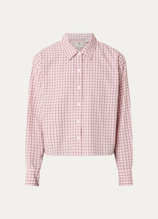 Levi's Harlie blouse met ruitdessin - voorkant 3 lichtroze