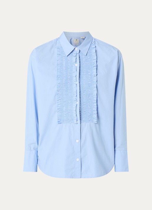 Levi's Harlie blouse met smockwerk - voorkant 2 blauw