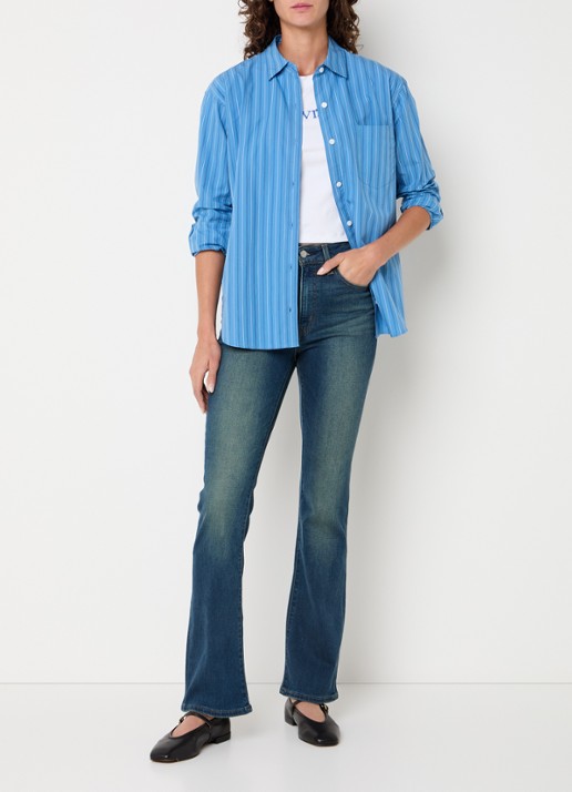 Levi's Harlie blouse met streepprint - voorkant 4 blauw