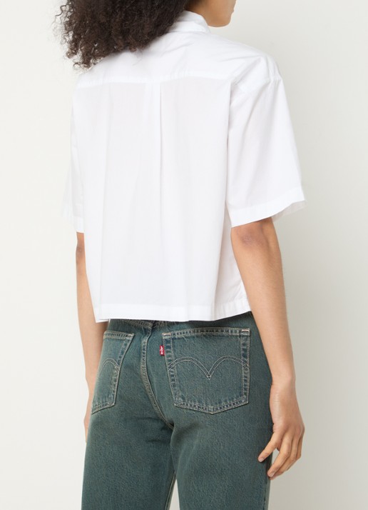 Levi's Harlie cropped blouse met borstzakken - achterkant 2 wit