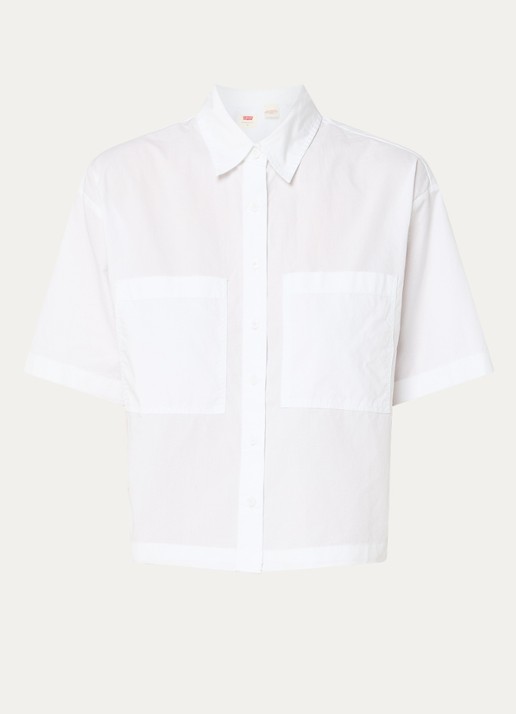 Levi's Harlie cropped blouse met borstzakken - voorkant 3 wit