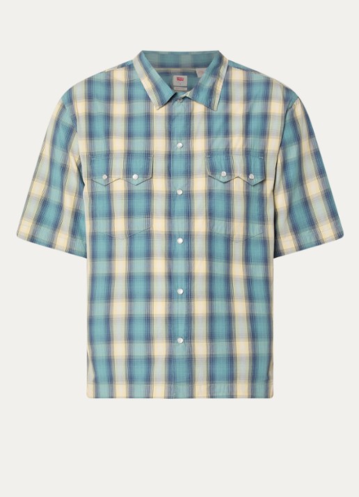 Levi's Harryson overshirt met ruitdessin - voorkant 3 geel