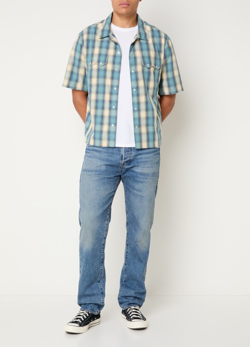 Levi's Harryson overshirt met ruitdessin - voorkant 4 geel