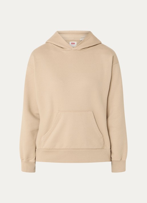 Levi's Heritage hoodie met logo - voorkant beige