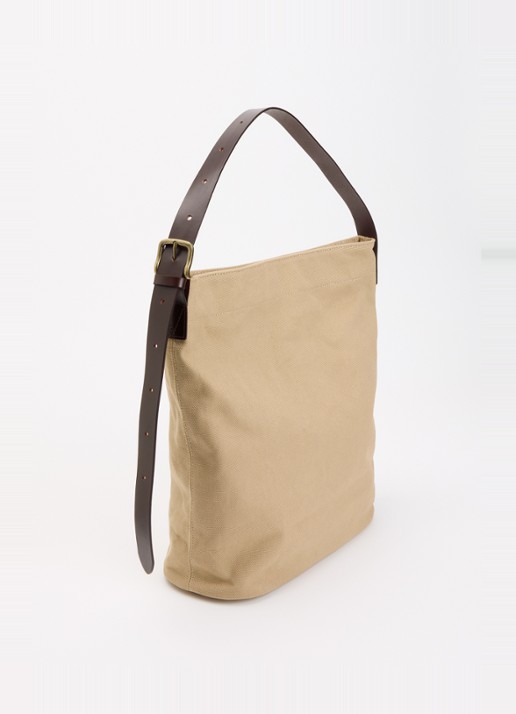 Levi's Heritage M schoudertas van canvas met logo - achterkant beige