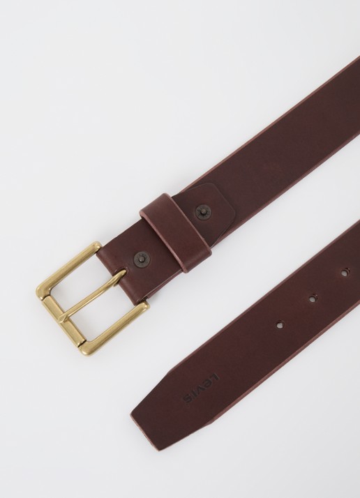 Levi's Heritage riem van leer - detail 3 kastanjebruin