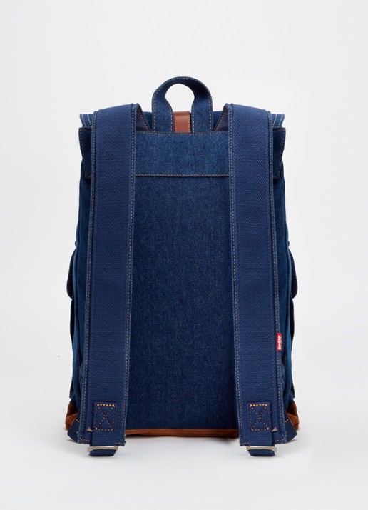 Levi's Heritage rugzak van denim met suède details - achterkant 3 indigo