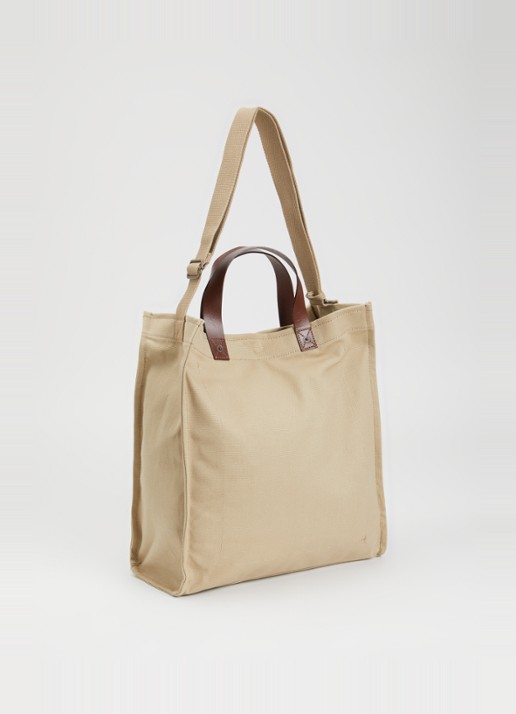Levi's Heritage schoudertas met details van leer met verstelbare schouderriem - achterkant beige
