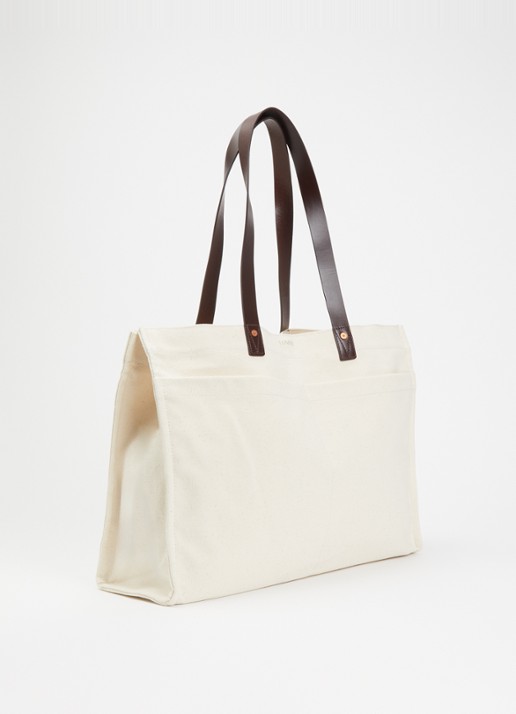 Levi's Heritage shopper van canvas met logo  - achterkant 5 beige