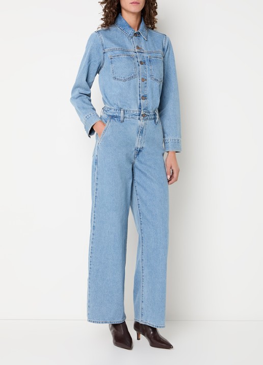 Levi's Heritage straight fit jumpsuit van denim met steekzakken