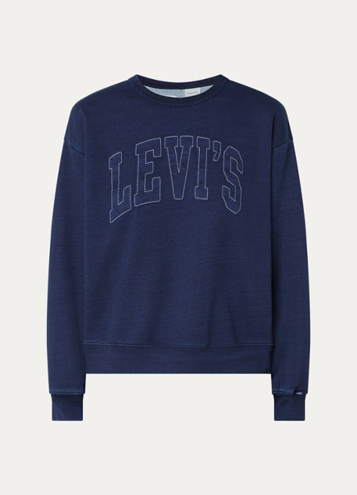Levi's Heritage sweatshirt met logoborduring - voorkant 3 donkerblauw