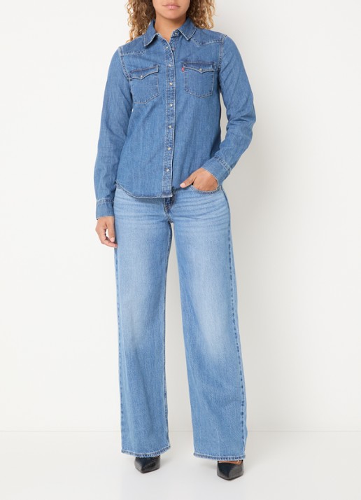 Levi's Heritage Western blouse van denim met borstzakken - voorkant 2 indigo