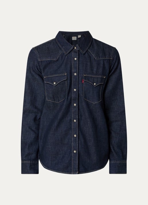 Levi's Heritage Western blouse van denim met borstzakken - voorkant indigo