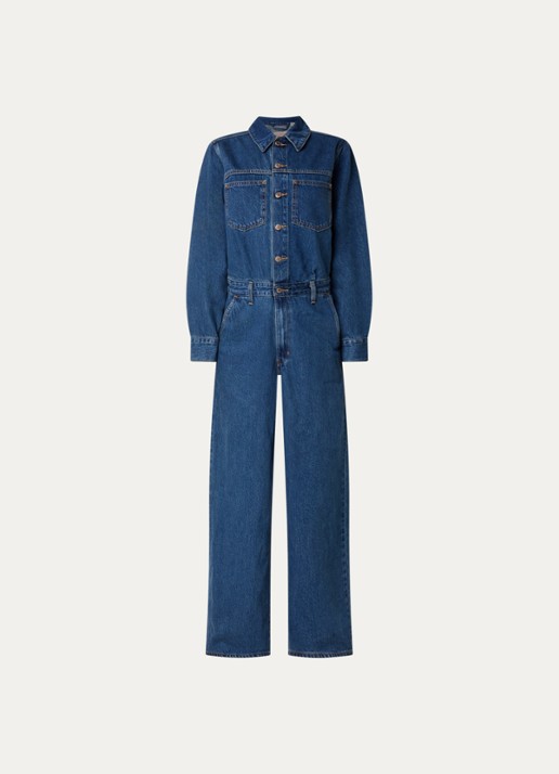 Levi's Heritage wide fit jumpsuit van denim - voorkant 3 indigo