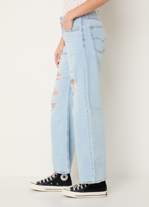 Levi's High waist flared fit jeans met destroyed afwerking - detail 5 indigo