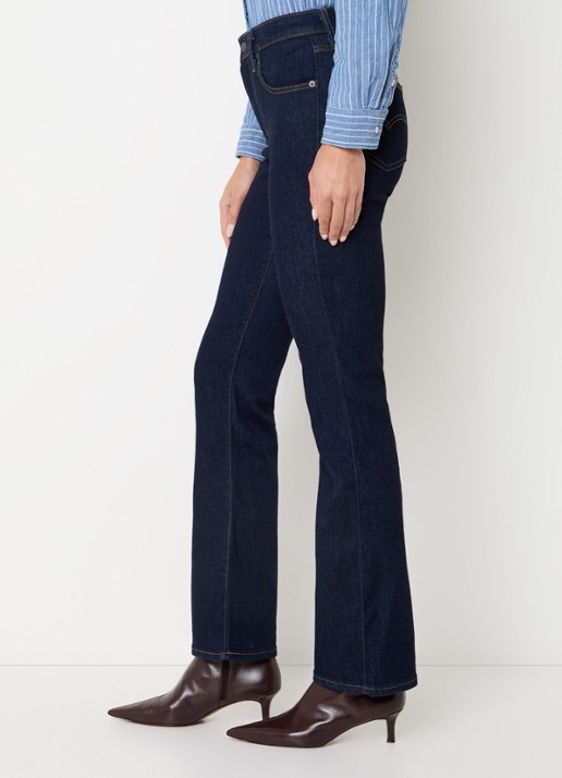 Levi's High waist flared jeans met donkere wassing  - detail 5 indigo