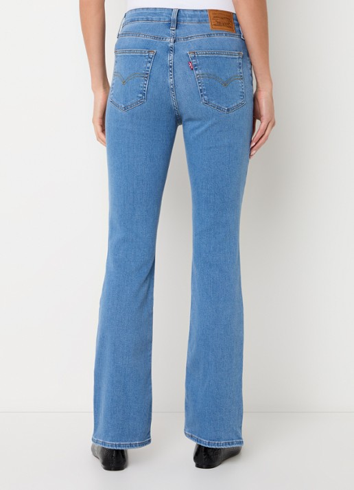 Levi's High waist flared jeans met medium wassing - achterkant 5 indigo