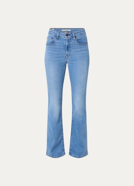 Levi's High waist flared jeans met medium wassing - voorkant indigo