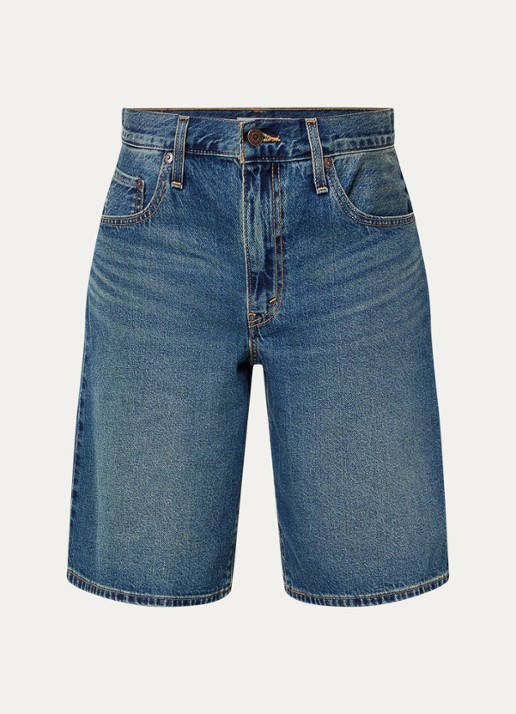 Levi's High waist loose fit korte broek van denim - voorkant 2 indigo