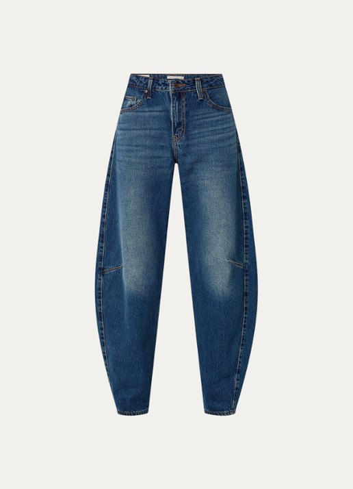 Levi's High waist straight leg jeans met donkere wassing - voorkant 2 indigo