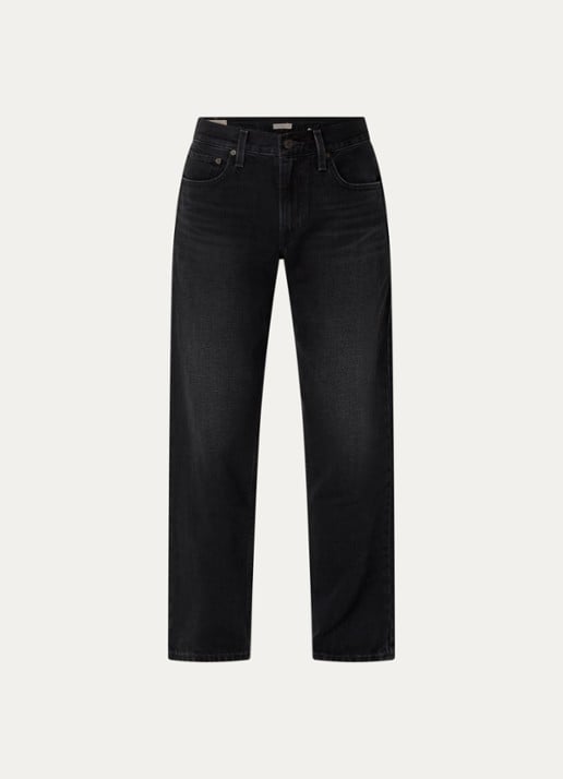 Levi's High waist straight leg jeans met gekleurde wassing - voorkant 4 zwart