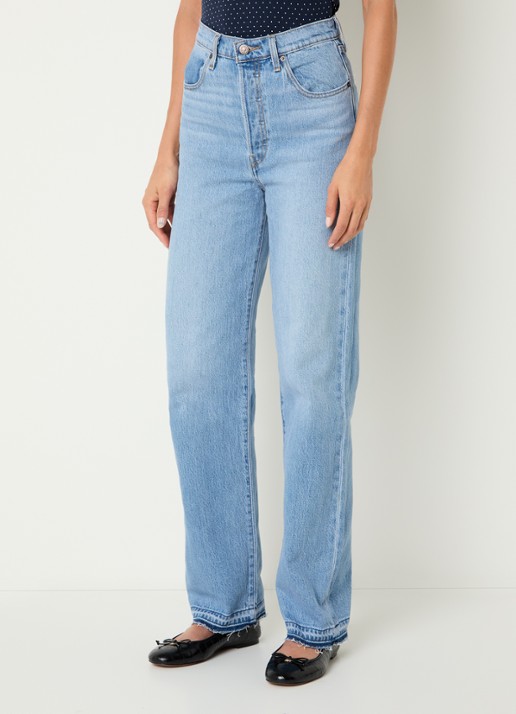 Levi's High waist straight leg jeans met medium wassing