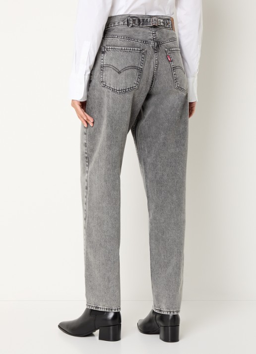Levi's High waist tapered jeans met gekleurde wassing - achterkant 5 grijs