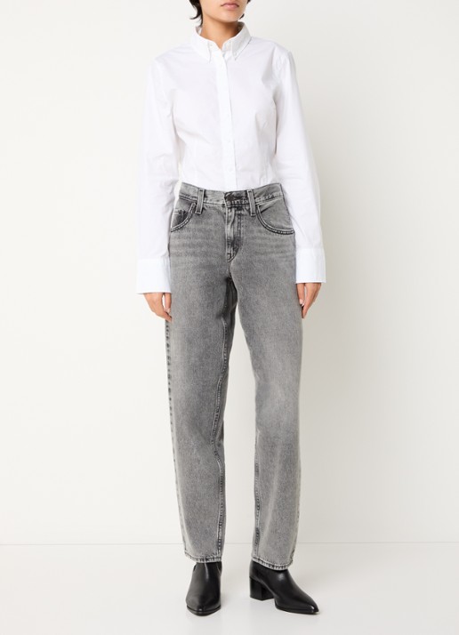 Levi's High waist tapered jeans met gekleurde wassing - voorkant 2 grijs