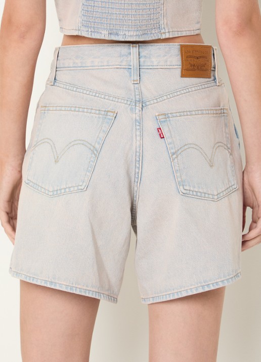 Levi's High waist wide fit korte broek met steekzakken - achterkant 2 indigo