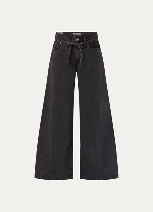 Levi's High waist wide leg jeans met gekleurde wassing - voorkant 2 antraciet
