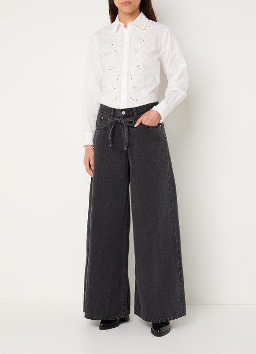 Levi's High waist wide leg jeans met gekleurde wassing - voorkant 3 antraciet