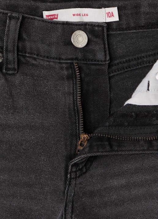 Levi's High waist wide leg jeans met stretch - detail blauw