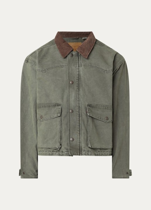 Levi's Hilltop barn jack - voorkant 2 olijfgroen