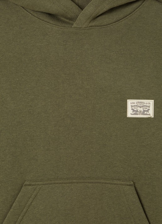 Levi's Hoodie met logo en print - detail 3 olijfgroen