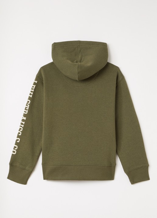 Levi's Hoodie met logo en print - voorkant 2 olijfgroen