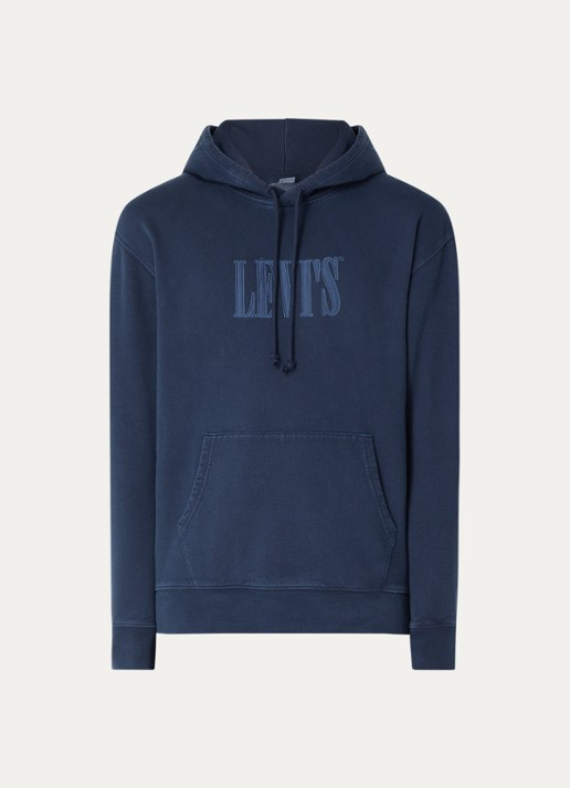 Levi's Hoodie met logoborduring - voorkant 4 donkerblauw