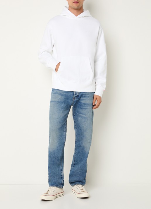 Levi's Hoodie met logoborduring - voorkant 2 wit