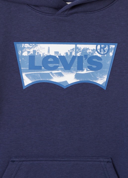 Levi's Hoodie met logoprint - detail donkerblauw
