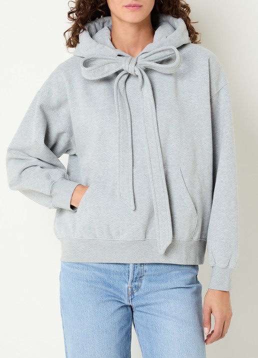 Levi's Hoodie met strikkraag - detail lichtgrijs